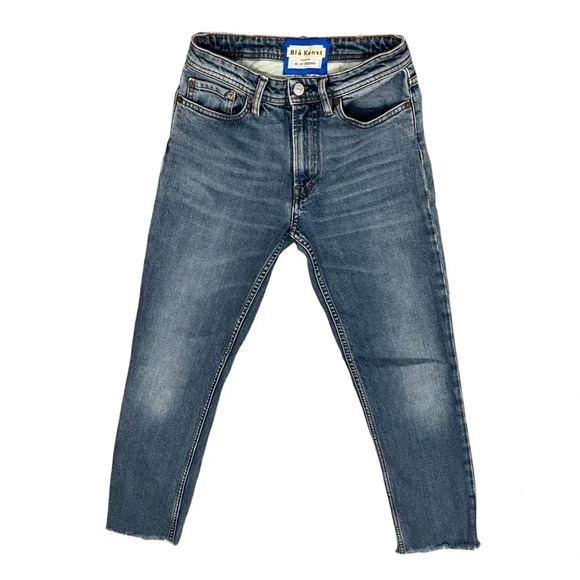 Women's Acne Studio SOUTH MID BLUE Jeans Size 26 Raw Hem Cotton Denim 30L165-129 - Picture 1 of 7